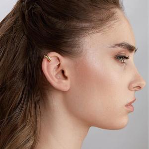 <b>Clip</b>-on Earrings 18k Gold Plated Zinc Alloy Geometric Design Fashion Jewelry for Women - Product Image 3