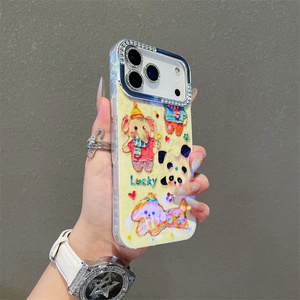 Blue Light Dot Diamond Cartoon Little Animals son adecuados para Apple 17promax Phone Cases para Iphone14 Cute 15/16Pro - Product Image 3
