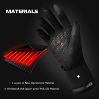 Gants de ski chauffants respirants Wasoto avec sangle de poignet légère et compatibles écran tactile pour des mains au chaud