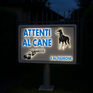 ป้ายระวังสุนัขและเจ้าของสุนัข ขนาด 30x20 ซม. พร้อมไฟ LED - Product Image 1