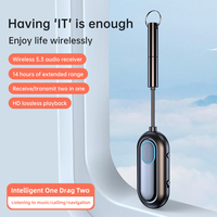 Mini draagbare 2-in-1 zender-ontvanger 3,5 mm AUX audio-adapter voor vliegtuig-tv-hoofdtelefoon-luidspreker