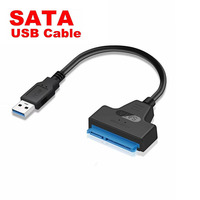 Cable Adaptador SATA de 22 Pines a USB 3.0 con Blindaje de Nailon Trenzado y Carcasa de Plástico para Disco Duro/SSD de 2.5 Pulgadas para Uso en Computadoras