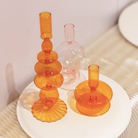 Vente en Gros de Décorations de Mariage Pas Chères, Bougeoirs Nordiques Colorés, Chandeliers Romantiques, Supports à Bougies en Verre