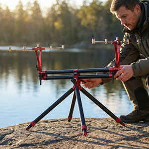 Pince à pêche en aluminium léger pliable et réglable à 270 degrés avec 4 pattes pour la pêche à la carpe en rivière - Product Image 6