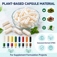 Capsules vides HPMC de taille 00 0, issues d'algues marines, certifiées Halal et Casher, coques de capsules dures végétaliennes transparentes, en vrac, capsules saines