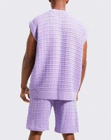 Ensemble short 2 pièces et pull en tricot pour hommes, fabricant de tricots personnalisés, ensembles pull et short gilet creux pour hommes adultes