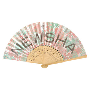 Abanico de mano de bambú plegable personalizado con logotipo impreso, costilla de bambú, abanicos de papel blanco de mano de madera para boda con logotipo - Product Image 4