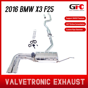 Sistema di Scarico Professionale con Valvola per <span class=keywords><strong>X3</strong></span> <span class=keywords><strong>F25</strong></span> 2.0T 2016 - Silenziatore Singolo con Doppia Uscita in Acciaio Inox Lucidato a Specchio - Product Image 3