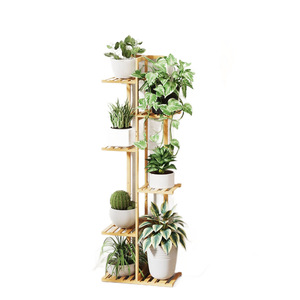 Soporte de Bambú de Seis Niveles para Flores, Color Madera Natural, Estante de Almacenamiento para Plantas de Interior y Exterior, Forma Rectangular - Product Image 5