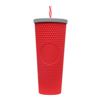 Vasos de plástico con pajita de plástico botella de agua con pajita deporte botella de agua de plástico termo de gran capacidad