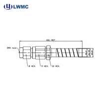 Connecteur LWMC SMA mâle à souder pour prise murale RG142, connecteur passif à contact externe, câble GORE 3507 avec blindage intégré jusqu'à 18 GHz