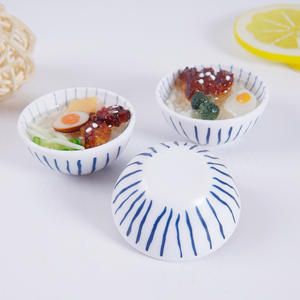 จี้อาหารจีนขนาดเล็กเส้นผ่านศูนย์กลาง 4 ซม., ชามข้าวขาไก่, ของเล่นอาหารจิ๋ว, พวงกุญแจตกแต่งรูปอาหารจำลอง - Product Image 3