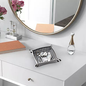 モダンスタイルベッドルームキッチンナプキンラックレザー収納ボックス千鳥格子ティッシュボックス - Product Image 6