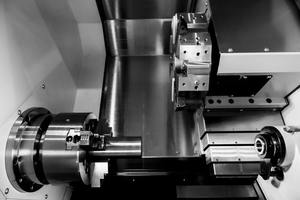 Máquina de torneado CNC de servicio medio, nuevo diseño de cama inclinada horizontal individual/doble, FANUC 380V HT300, Motor de torno de cama plana - Product Image 4