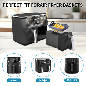 Air Fryer Accessory <b>Set</b> Glass <b>Baking</b> Tray With Silicone Handle Rectangle Oven Safe <b>Baking</b> Dish Pans - Product Image 2