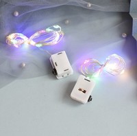 Guirlande lumineuse d'ambiance 2026 pour décoration de sapin de Noël, fil de cuivre, LED, piles bouton, fleurs colorées, cadeau