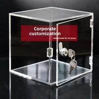 Benutzer definierte transparente Acryl Aufbewahrung sbox Internet Celebrity Square Cabinet Plexiglas Fabrication Services Staub dichtes Schloss Display