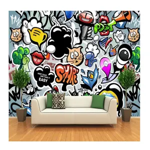 KOMNNI 3d壁画手绘涂鸦壁画艺术创意儿童壁纸房间壁画