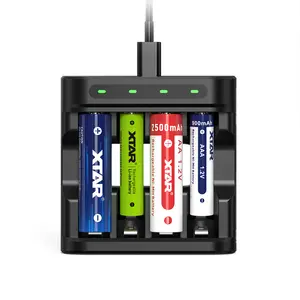 XTAR NEU L4 Typ C Universal Double A Triple A 1,5 V Li-Ion und 1,2 V NiMH Carica batterie AA AAA Batterie ladegerät Adapter