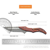 Couteau pliant ambidextre en acier de Damas avec manche en bois, couteau de poche mécanique magique, outil de cuisine pour éplucher, cadeau unique fait main