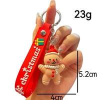 Porte-clés de Noël en gros, figurine d'arbre de Noël en caoutchouc exquise, breloque de sac, mousqueton de dessin animé, petit cadeau non toxique 3D