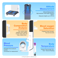 Báscula Médica para Peso y Altura, Medición Ultrasónica, Máquina para Medir Altura y Peso para Centros de Salud y Farmacias