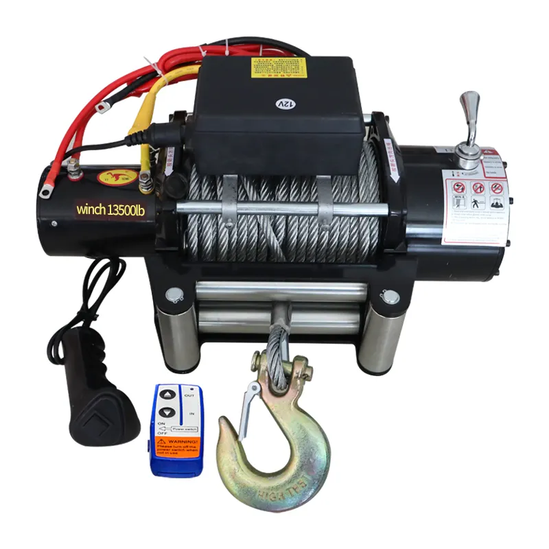 เครื่องกว้านไฟฟ้า13500lbs DC 12V 24V 48V ประสิทธิภาพสูงสำหรับ ATV UTV Off Road