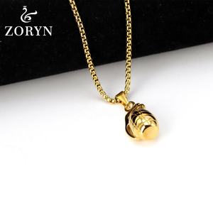 Collares con Colgante de Granada Chapados en Oro, Joyería de Moda de Acero Inoxidable Estilo Hip Hop Punk Táctico Vintage para Hombres y Mujeres - Product Image 2