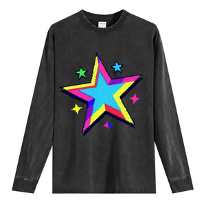 เสื้อยืดผู้ชายทรงโอเวอร์ไซส์สไตล์เรโทร ลุควินเทจผ้าฝ้าย 100% แขนยาว - Product Image 2