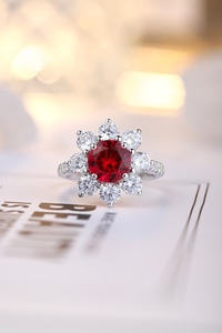 Hot Bán Giá Rẻ Giá S925 Bạc Phòng Thí Nghiệm Grown <span class=keywords><strong>Ruby</strong></span> Nhẫn Hàng Ngày Thời Trang Đơn Giản Phong Cách Của Phụ Nữ Đồ Trang Sức - Product Image 3