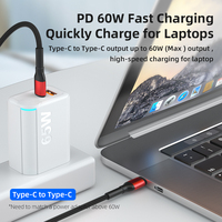 Moins de 1 dollar Articles Téléphones portables Smartphones Ordinateurs portables Tablette Accessoires PD 60W USB C à Type C Chargeur rapide Cordon Câbles de données