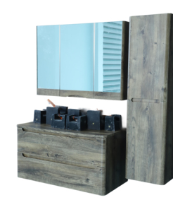 Armoire latérale de rangement Moderen 100CM salle de bain murale personnalisée vanité avec lavabo - Product Image 2