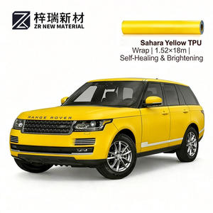 <span class=keywords><strong>Film</strong></span> de protection de peinture TPU auto-réparant ZIRUI <span class=keywords><strong>Sahara</strong></span> Yellow 7,5 mil pour changement de couleur de carrosserie de véhicule - Product Image 1