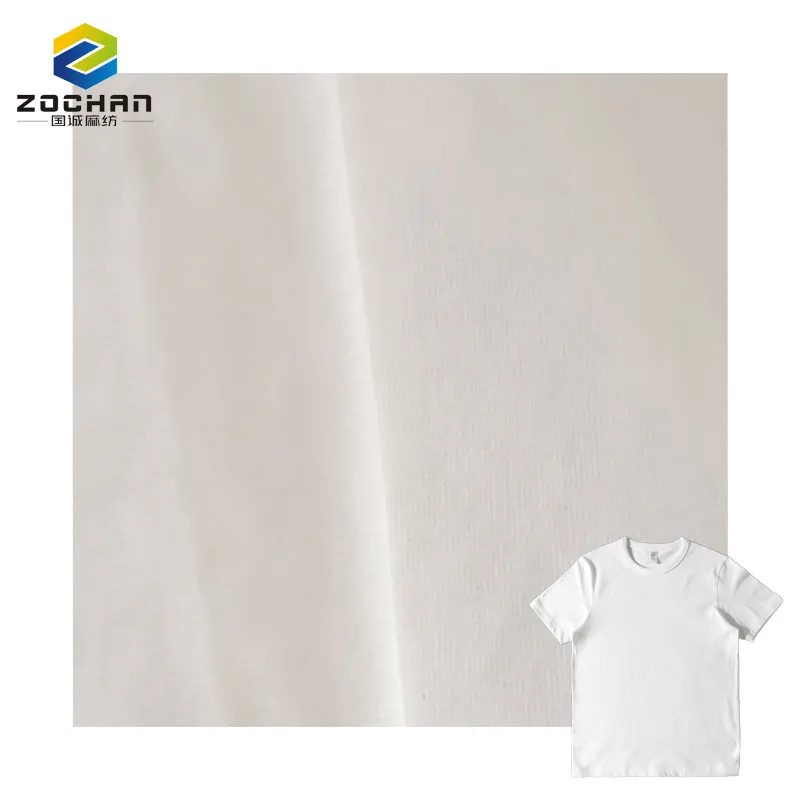 Super value 330g 100% cotone spandex 1*1 tessuto bianco organico a coste per abbigliamento sportivo con cappuccio