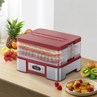 Mini 5-laags voedseldroger met automatische eierkoker, LCD-scherm & temperatuurregeling (35-70°C) voor het drogen van fruit in huis.