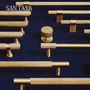 Santaya Solid <strong>Brushed</strong> Brass <strong>Handles</strong> <strong>Kitchen</strong> Cabinet Pulls Bedroom Wardrobe Drawer Knobs Furniture <strong>Handle</strong> - Product Image 3