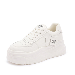 Baskets pour femmes Printemps 2026 Nouvelle Collection Baskets blanches avec talons intégrés et semelles épaisses Chaussures décontractées confortables pour femmes - Product Image 1