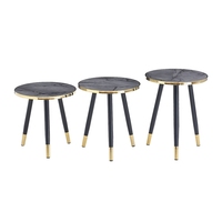 Table basse d'appoint en métal, table ronde mobile haut de gamme pour salon, table de négociation combinée avec support en fer