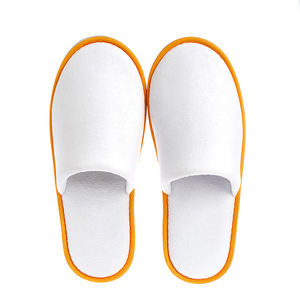 Pantoufles jetables en velours de coton bon marché avec logo personnalisé pour hôtel 5 étoiles, spa, chambre à coucher, <span class=keywords><strong>douche</strong></span> - Product Image 2