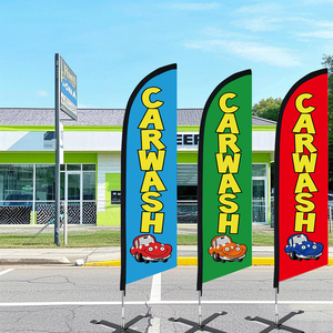 Bandera Publicitaria Exterior de Poliéster con Impresión Digital Personalizada, Sin Postes, Bandera Promocional de Playa para Negocios, Bandera para Lavado de Autos - Product Image 4
