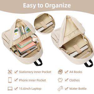 Sac à dos en velours côtelé de qualité supérieure avec fermetures éclair bidirectionnelles SBS, design spacieux multi-compartiments, bretelles ergonomiques rembourrées - Product Image 4