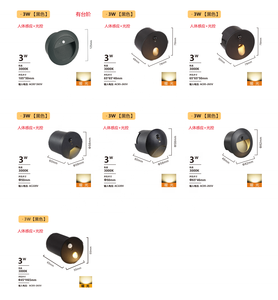 Circular <b>LED</b> embedded aluminum wall lamp, outdoor induction lamp, staircase <b>corner</b> lamp, IP65 waterproof landscape <b>lighting</b> - Product Image 3