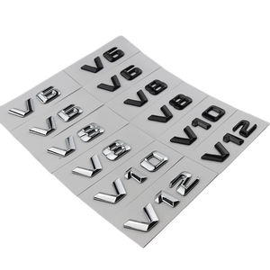 Lettres d'emblème automobile personnalisables en ABS V6 V8 V10 V12 Autocollants pour <span class=keywords><strong>Mercedes</strong></span> BENZ Badge de <span class=keywords><strong>coffre</strong></span> - Product Image 1