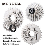 MEROCA Vélo à roue libre ultra-léger à 8 vitesses 9/10/11 vitesses 25/28T Vélo de route pliant avec pignon à cassette en alliage