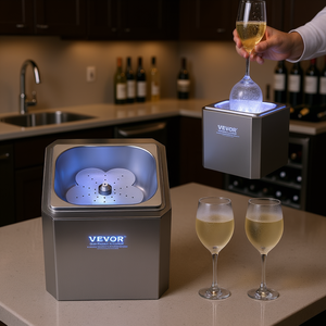 Refroidisseur de verres Vevor en acier inoxydable avec lumière LED, pour gobelets en 8-10 secondes, idéal pour la maison, la cuisine, le vin, les cocktails, le champagne et les jus – Refroidisseur de bar - Product Image 2