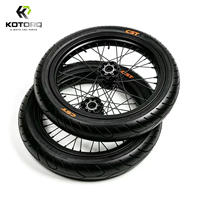 Ensemble de roues Supermoto KOTORQ 17 pouces pour Talaria XXX X3, pneus 70/90-17 90/80-17, configuration route 17x1.60 avant 17x2.15 arrière