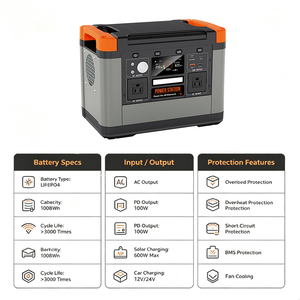 เครื่องกำเนิดไฟฟ้าพลังงานแสงอาทิตย์แบบพกพา 1500W สำหรับใช้ในบ้าน ชาร์จไฟได้ ใช้ในกรณีฉุกเฉิน เหมาะสำหรับการตั้งแคมป์กลางแจ้ง - Product Image 3