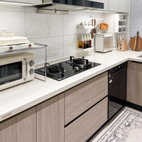Nouveauté : Armoires hautes en bois massif pour salon, ensembles de meubles de cuisine modulaires complets en mélamine