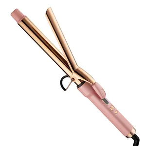 Private Label 1" 1.25" 1.5" Professional Titanium Curve Classic Curl Tong Hair Crimping Curling Iron Wave Wand Hair Curler