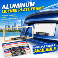 Support de plaque d'immatriculation en aluminium brossé standard US, étiquette autocollante personnalisée, anti-rouille, vente en gros